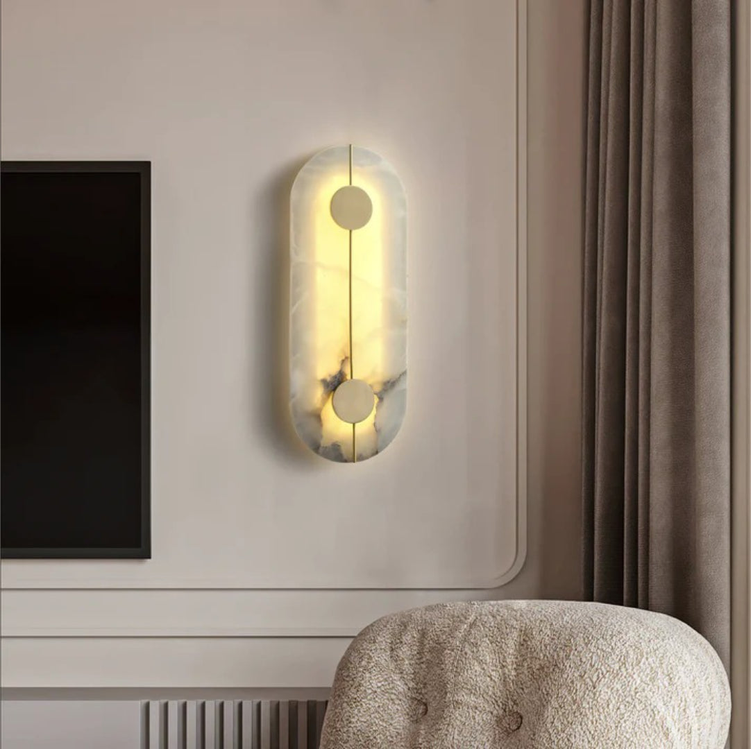 Nordycka marmurowa okrągła lampa ścienna – widok produktu 13 | Nuvira Home