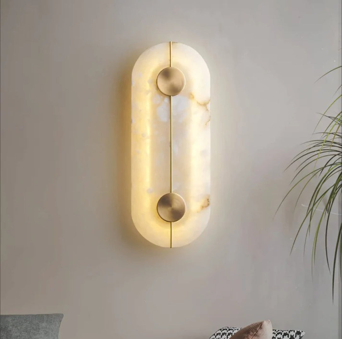 Nordycka marmurowa okrągła lampa ścienna – widok produktu 14 | Nuvira Home