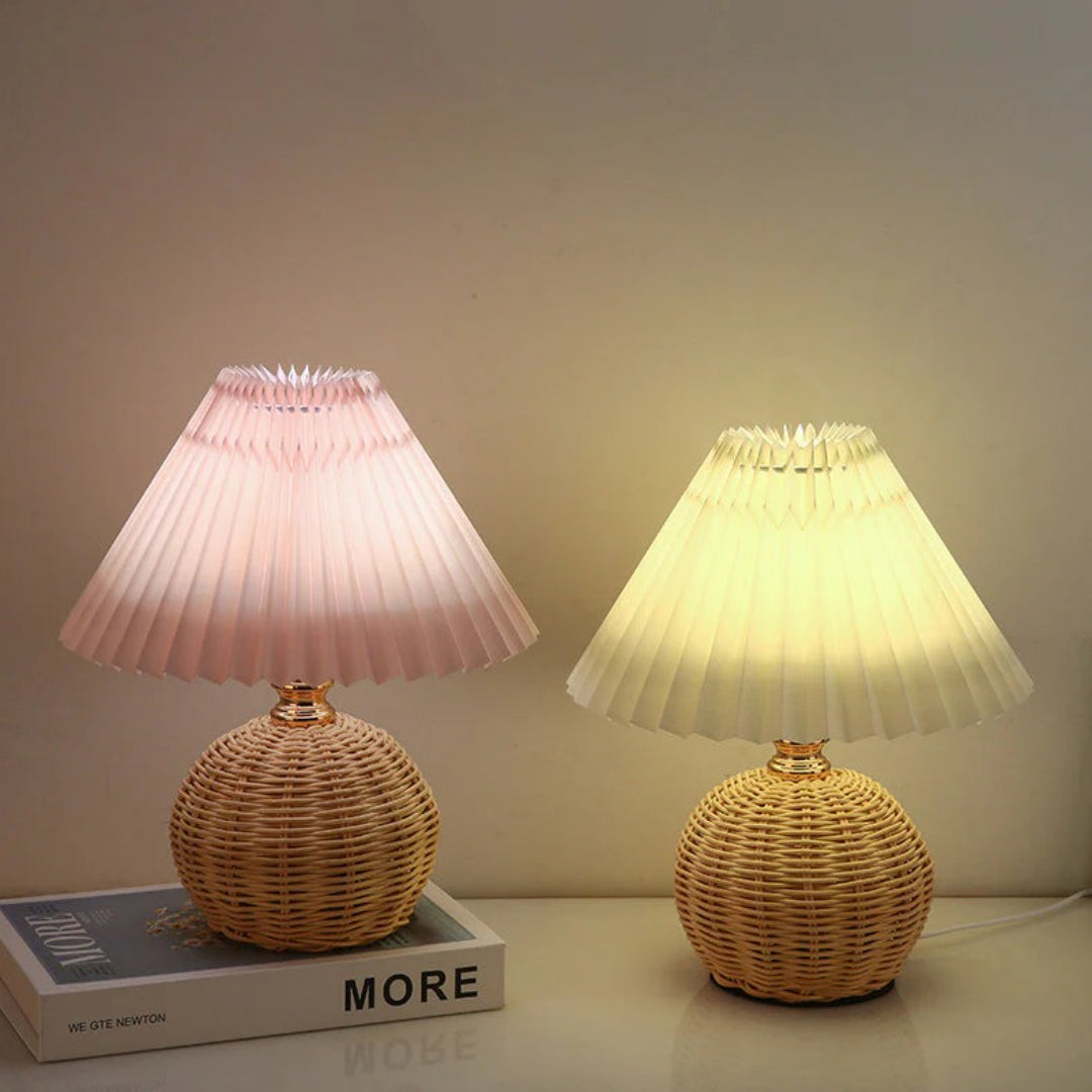 Nordycka rattanowa plisowana lampka stołowa – widok produktu 20 | Nuvira Home