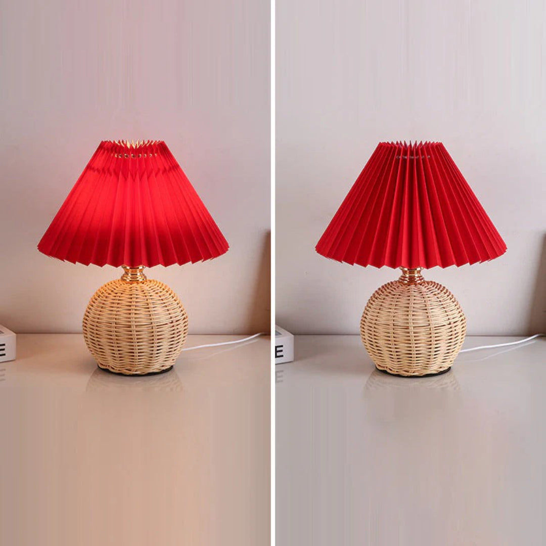 Nordycka rattanowa plisowana lampka stołowa – widok produktu 25 | Nuvira Home