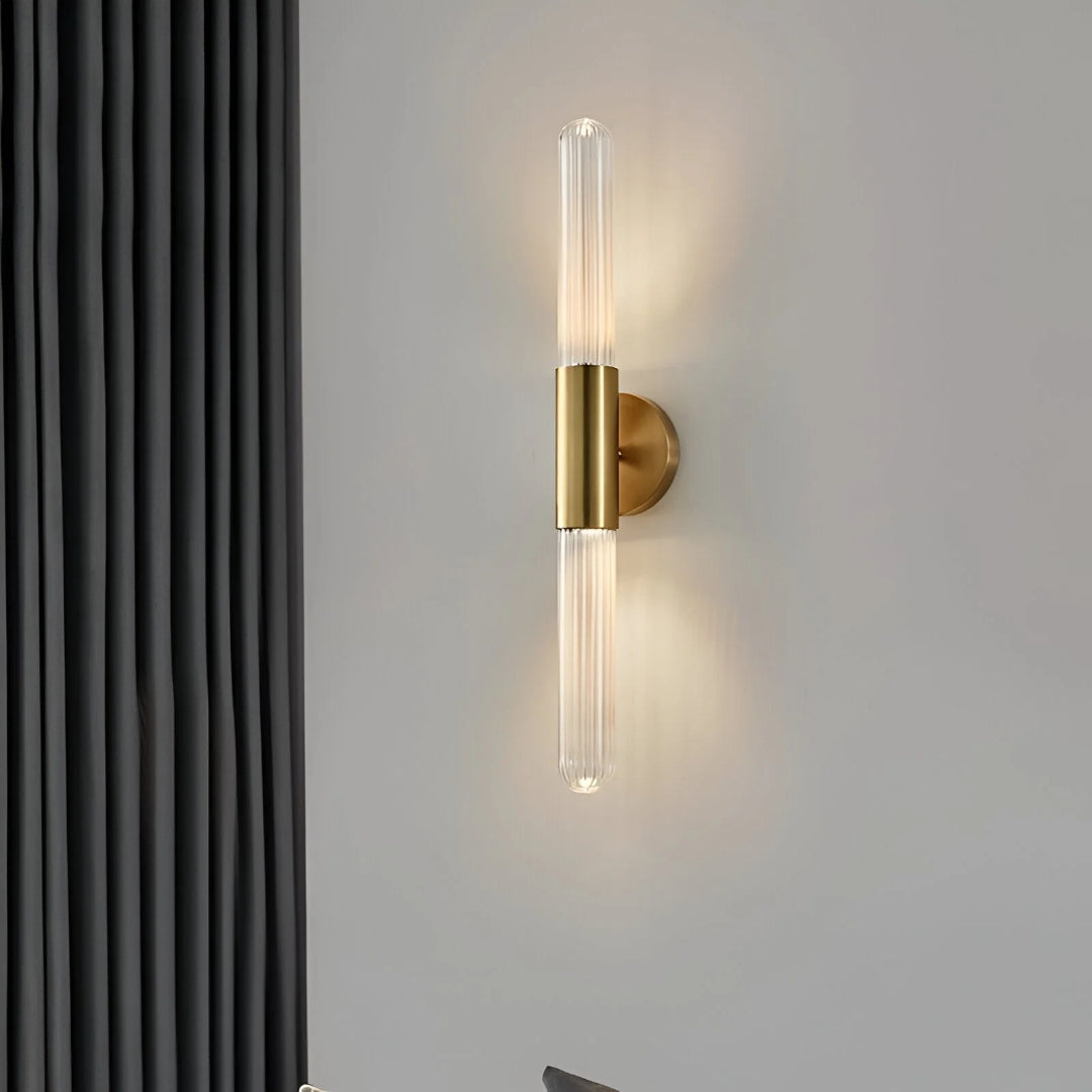 Nordycka szklano-mosiężna lampa ścienna – widok produktu 12 | Nuvira Home