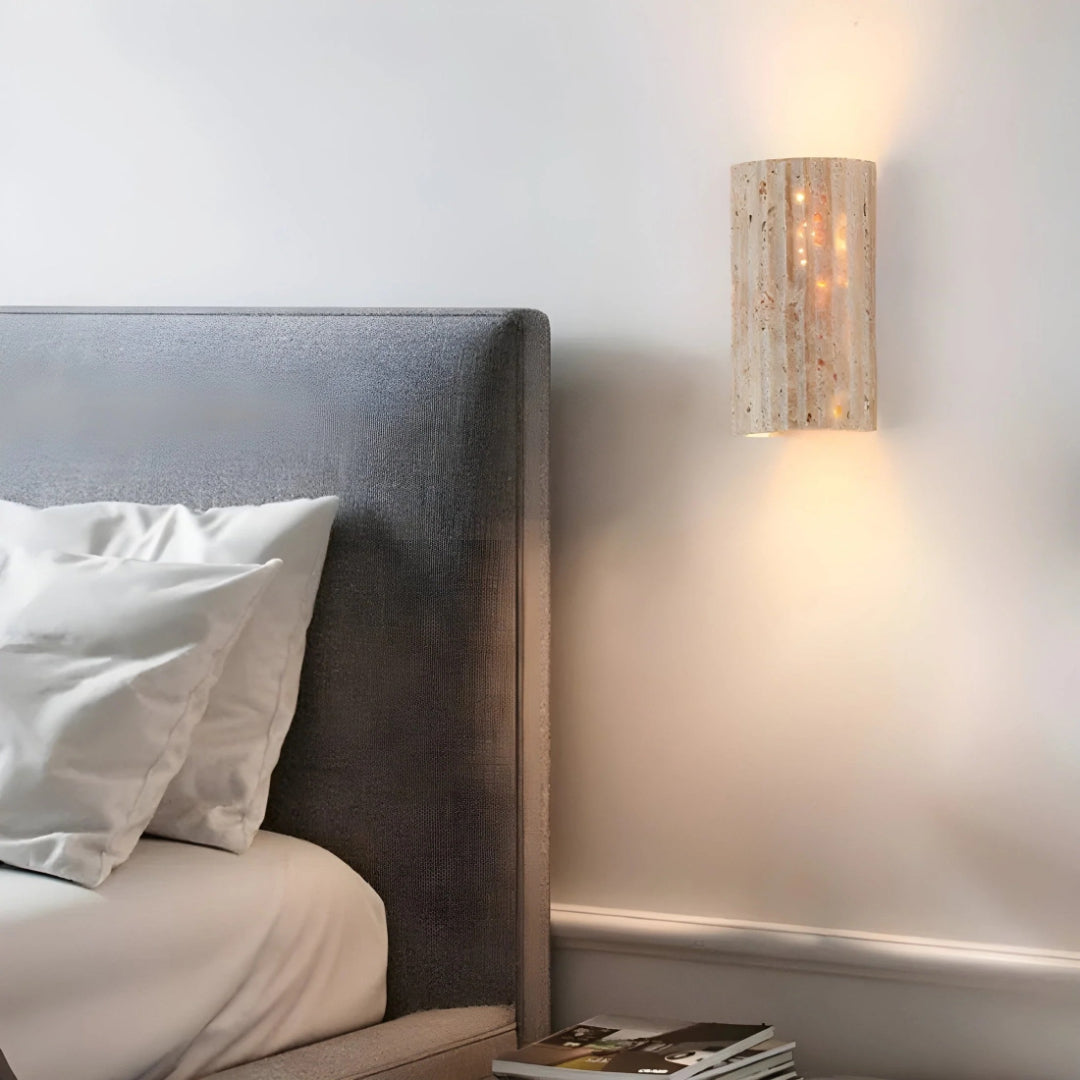 Nowoczesna kamienna lampa ścienna LED – widok produktu 2 | Nuvira Home