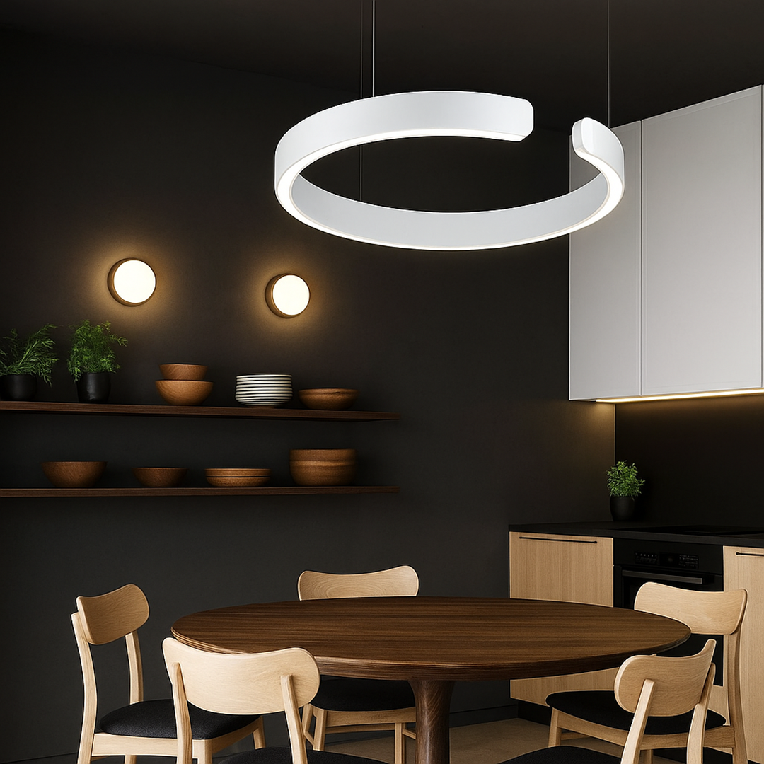 Nowoczesna Okrągła Lampa Wisząca – LED Oświetlenie – widok produktu 2 | Nuvira Home