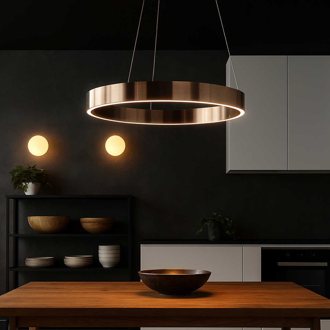 Nowoczesna Okrągła Lampa Wisząca – LED Oświetlenie – widok produktu 4 | Nuvira Home