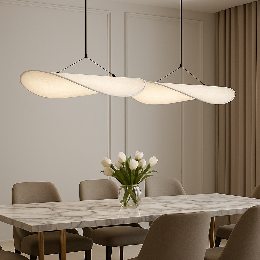 Nowoczesna Rzeźbiarska Lampa Wisząca Z Jedwabiu – Artystyczny Design – widok produktu 4 | Nuvira Home