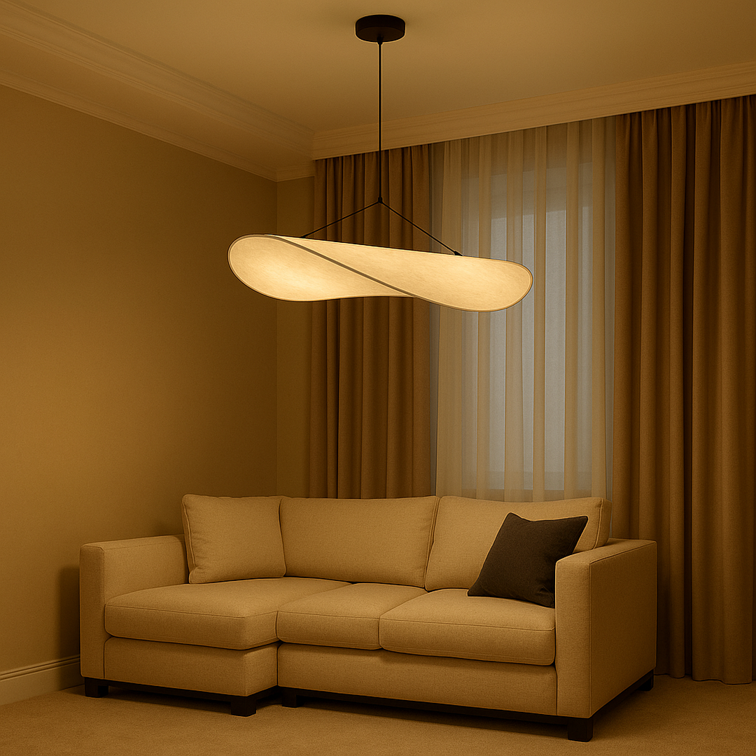 Nowoczesna Rzeźbiarska Lampa Wisząca Z Jedwabiu – Artystyczny Design – widok produktu 7 | Nuvira Home