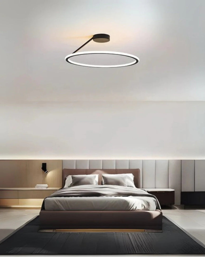 Nowoczesna sufitowa lampa LED w kształcie pierścienia – widok produktu 5 | Nuvira Home