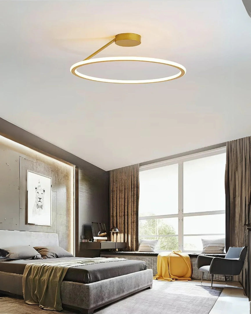 Nowoczesna sufitowa lampa LED w kształcie pierścienia – widok produktu 6 | Nuvira Home