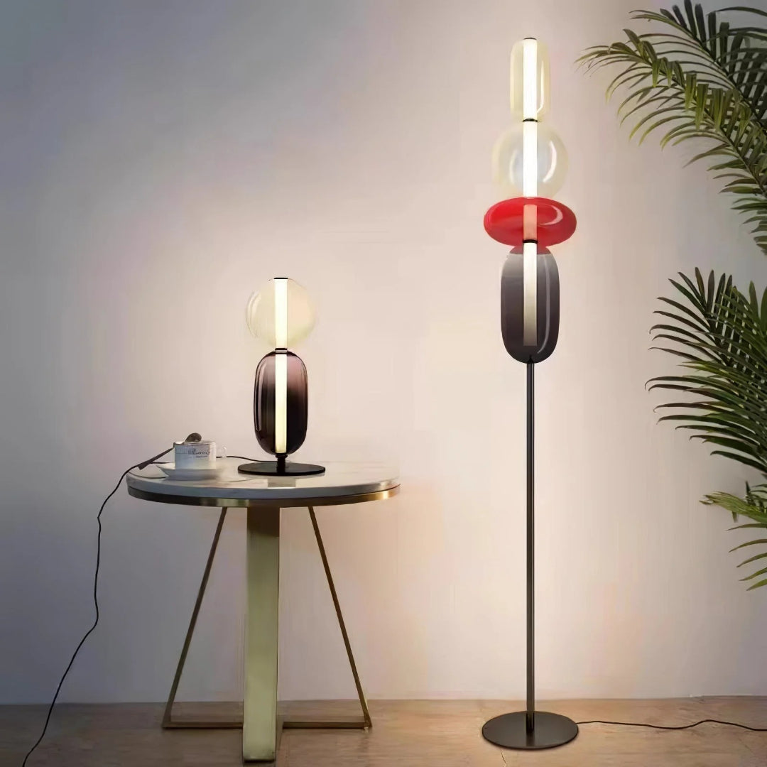 Nowoczesna szklana lampa podłogowa – widok produktu 9 | Nuvira Home
