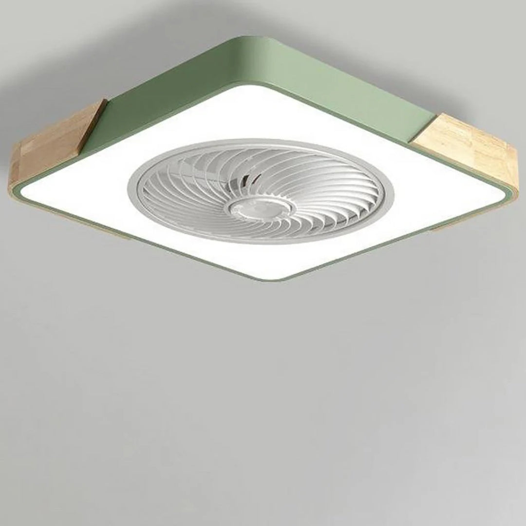 Nowoczesny drewniany wentylator sufitowy z lampą LED – widok produktu 9 | Nuvira Home