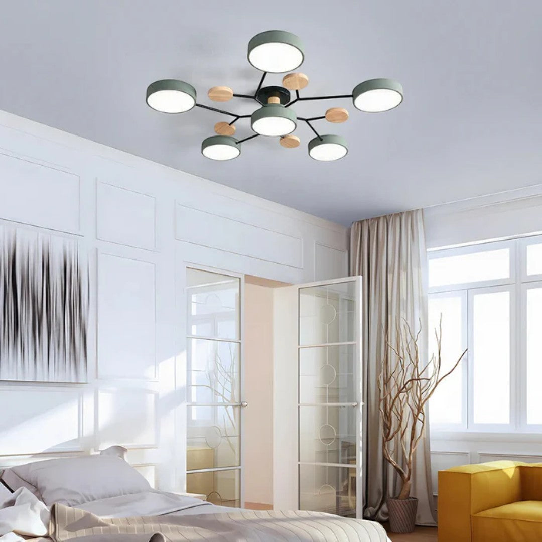 Nowoczesny Okrągły Żyrandol LED Półnatynkowy z Żelaza – widok produktu 15 | Nuvira Home