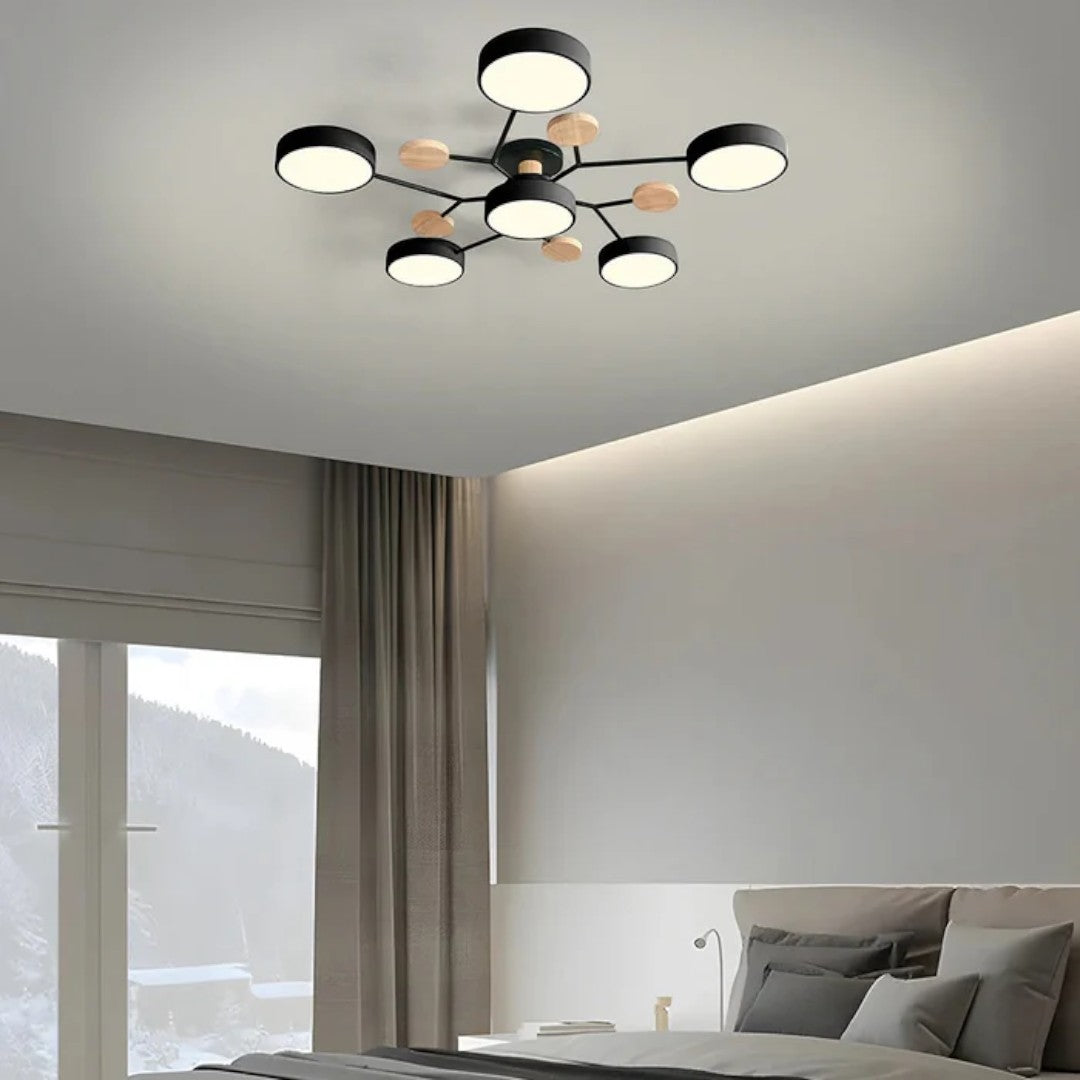 Nowoczesny Okrągły Żyrandol LED Półnatynkowy z Żelaza – widok produktu 23 | Nuvira Home