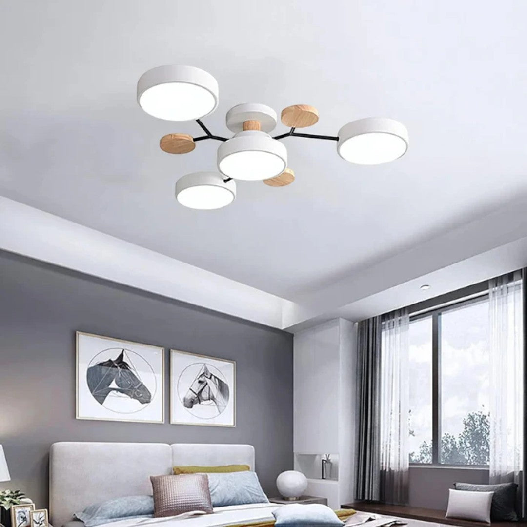 Nowoczesny Okrągły Żyrandol LED Półnatynkowy z Żelaza – widok produktu 30 | Nuvira Home