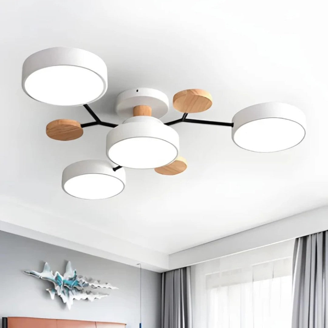 Nowoczesny Okrągły Żyrandol LED Półnatynkowy z Żelaza – widok produktu 34 | Nuvira Home