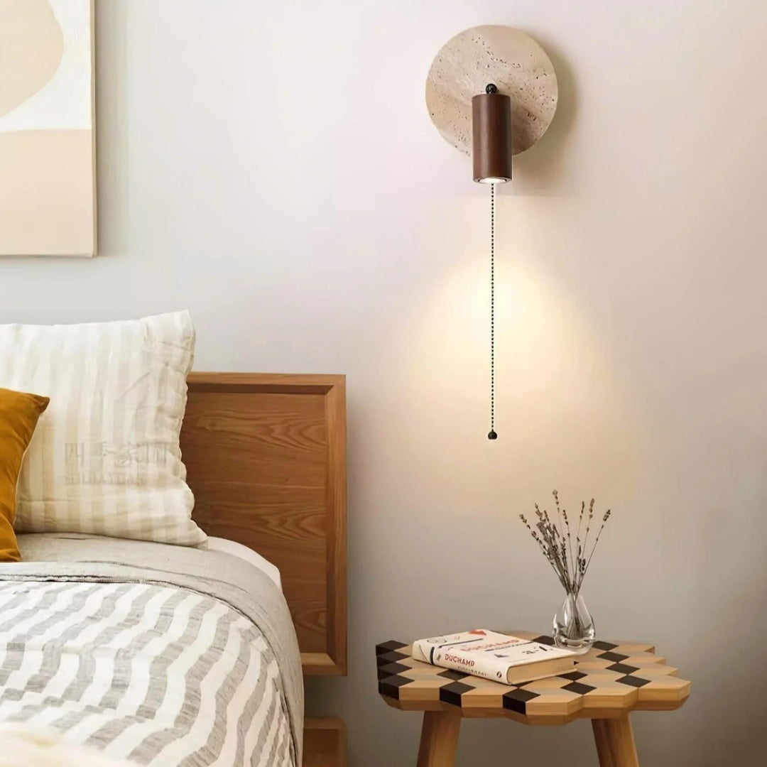 Obrotowa lampa ścienna z trawertynu – widok produktu 13 | Nuvira Home
