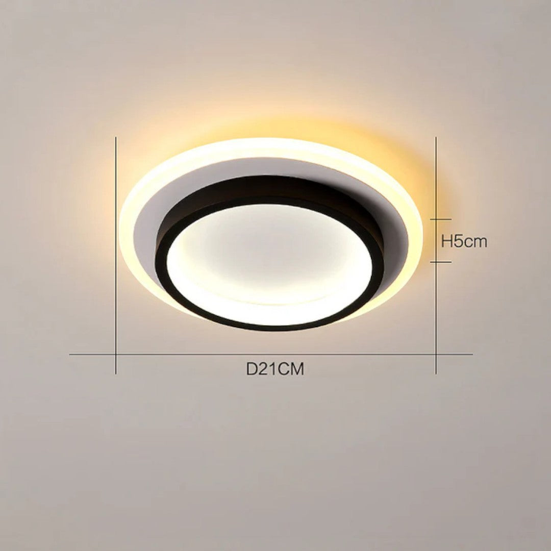 Okrągła Lampa Sufitowa LED do Przedpokoju z Metalu i Akrylu – widok produktu 7 | Nuvira Home