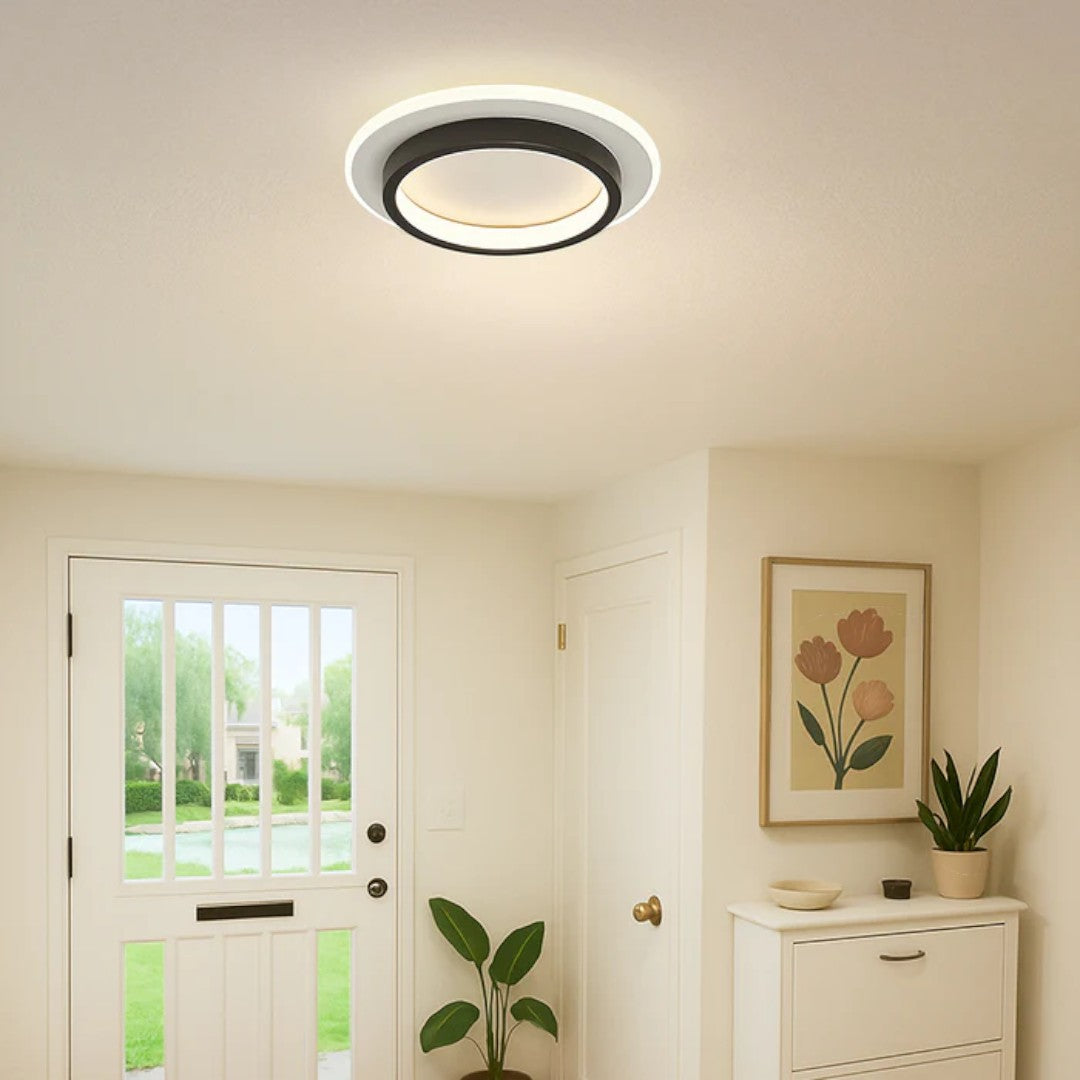 Okrągła Lampa Sufitowa LED do Przedpokoju z Metalu i Akrylu – widok produktu 17 | Nuvira Home
