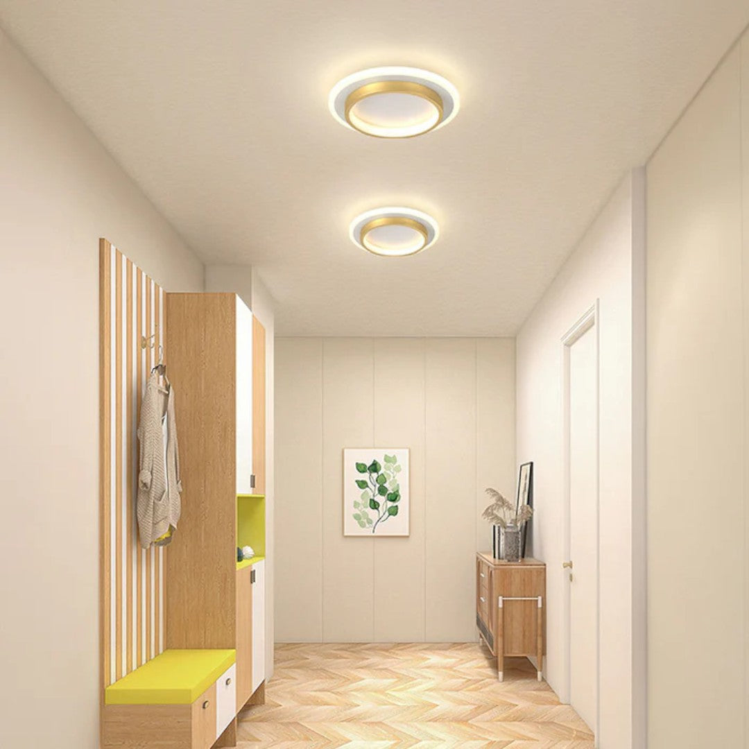 Okrągła Lampa Sufitowa LED do Przedpokoju z Metalu i Akrylu – widok produktu 26 | Nuvira Home