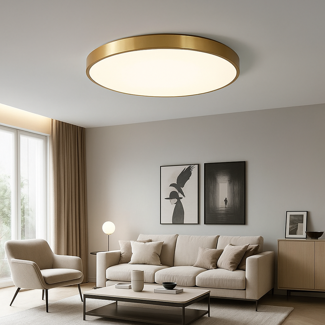 Okrągła lampa sufitowa LED w nowoczesnym stylu – widok produktu 1 | Nuvira Home
