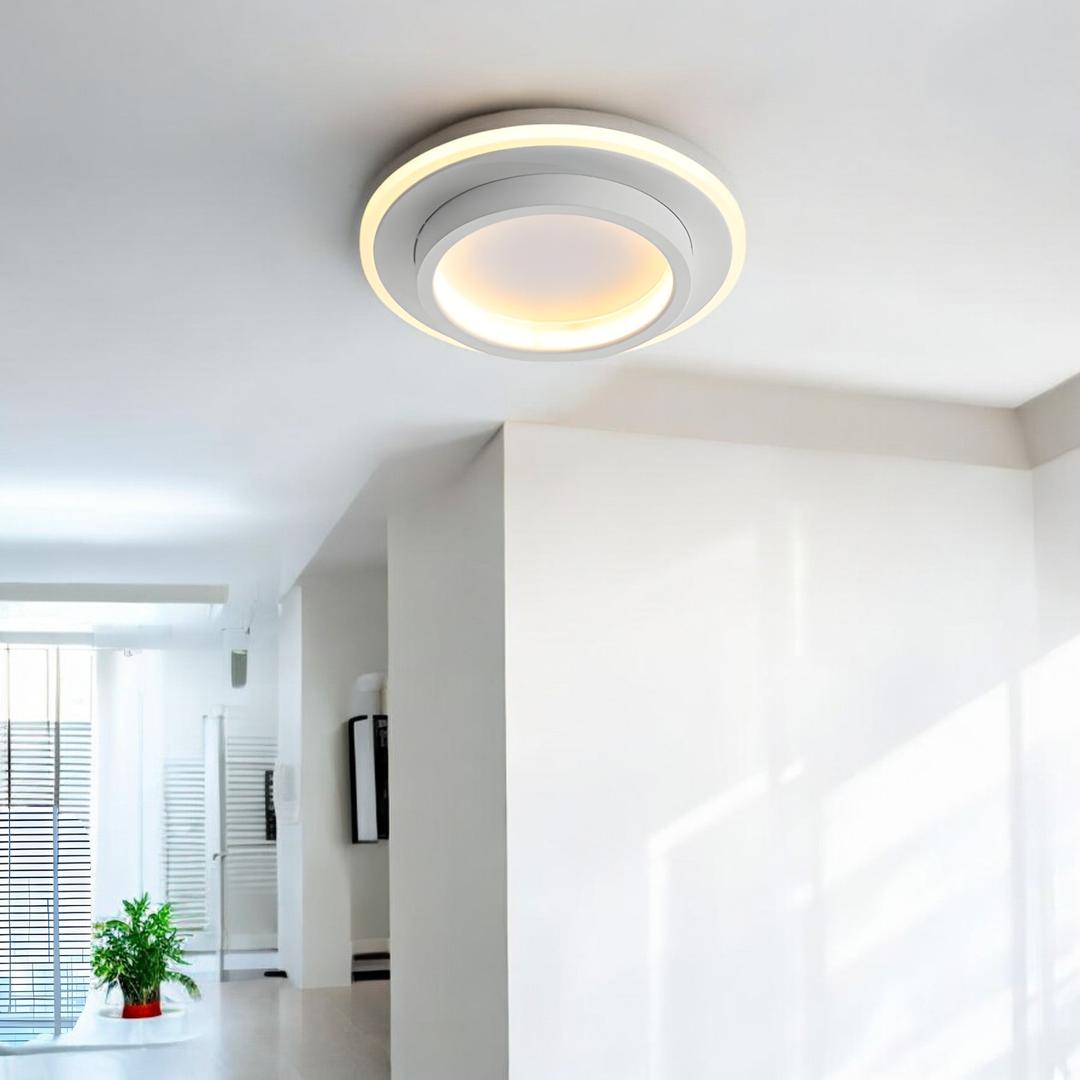 Okrągła Natynkowa Lampa Sufitowa LED – Regulowane Oświetlenie – widok produktu 4 | Nuvira Home