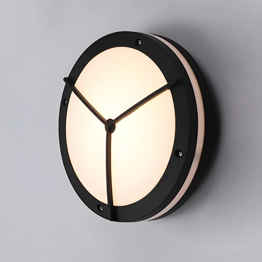 Okrągła zewnętrzna lampa ścienna LED – widok produktu 9 | Nuvira Home