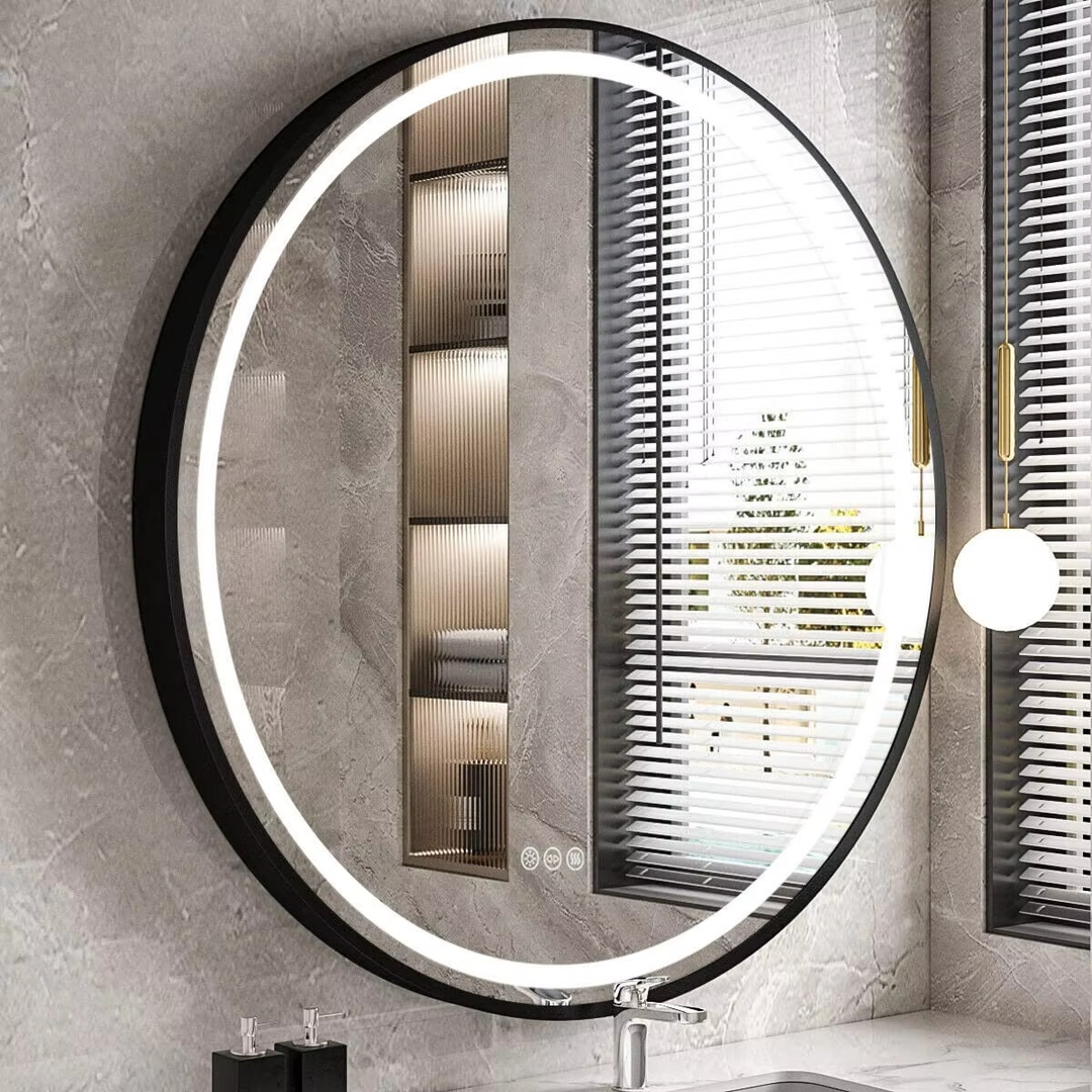 Okrągłe Lustro Łazienkowe LED Z Podświetleniem Tylnym – widok produktu 2 | Nuvira Home