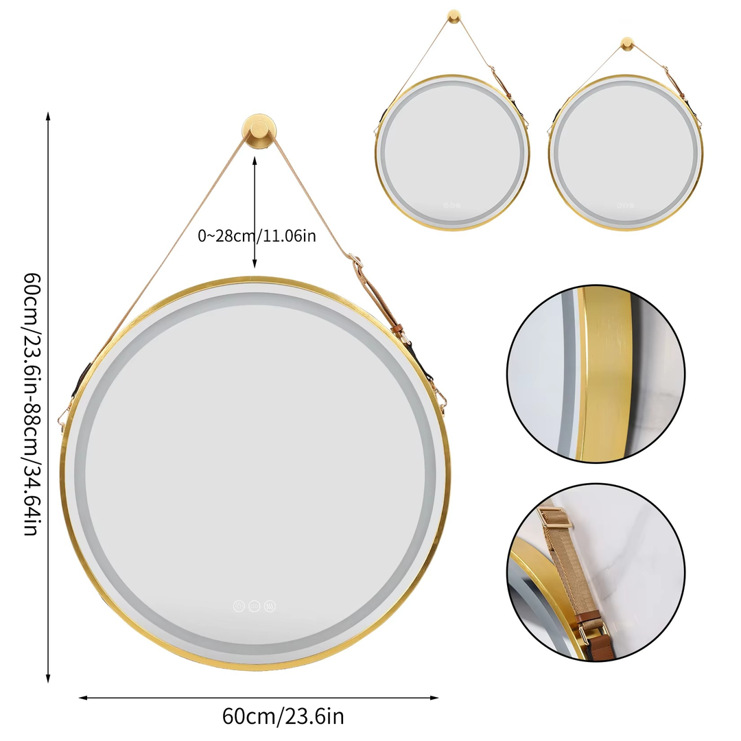 Okrągłe Lustro Łazienkowe LED Z Podświetleniem Tylnym – widok produktu 9 | Nuvira Home