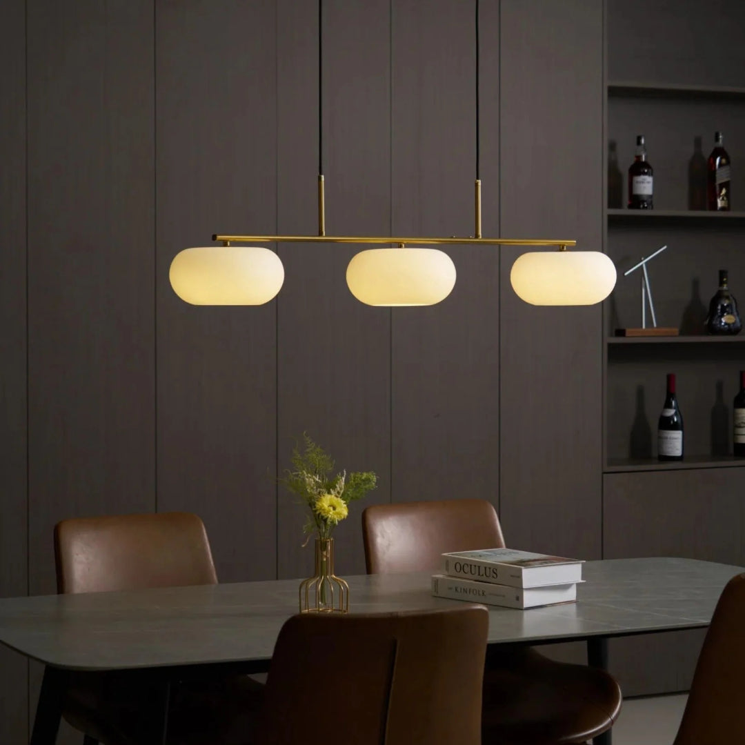 Owalna potrójna lampa wisząca ze szkła – widok produktu 4 | Nuvira Home