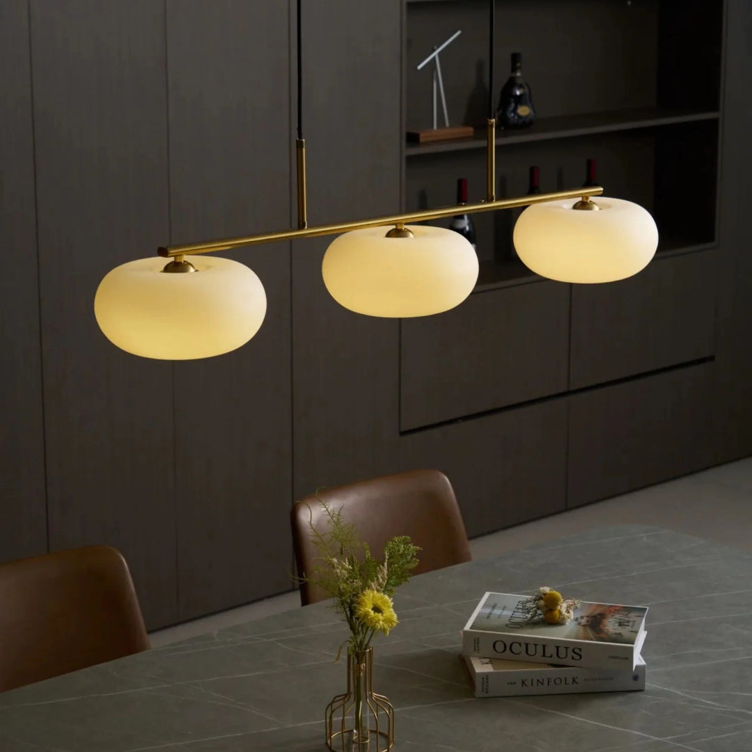Owalna potrójna lampa wisząca ze szkła – widok produktu 5 | Nuvira Home