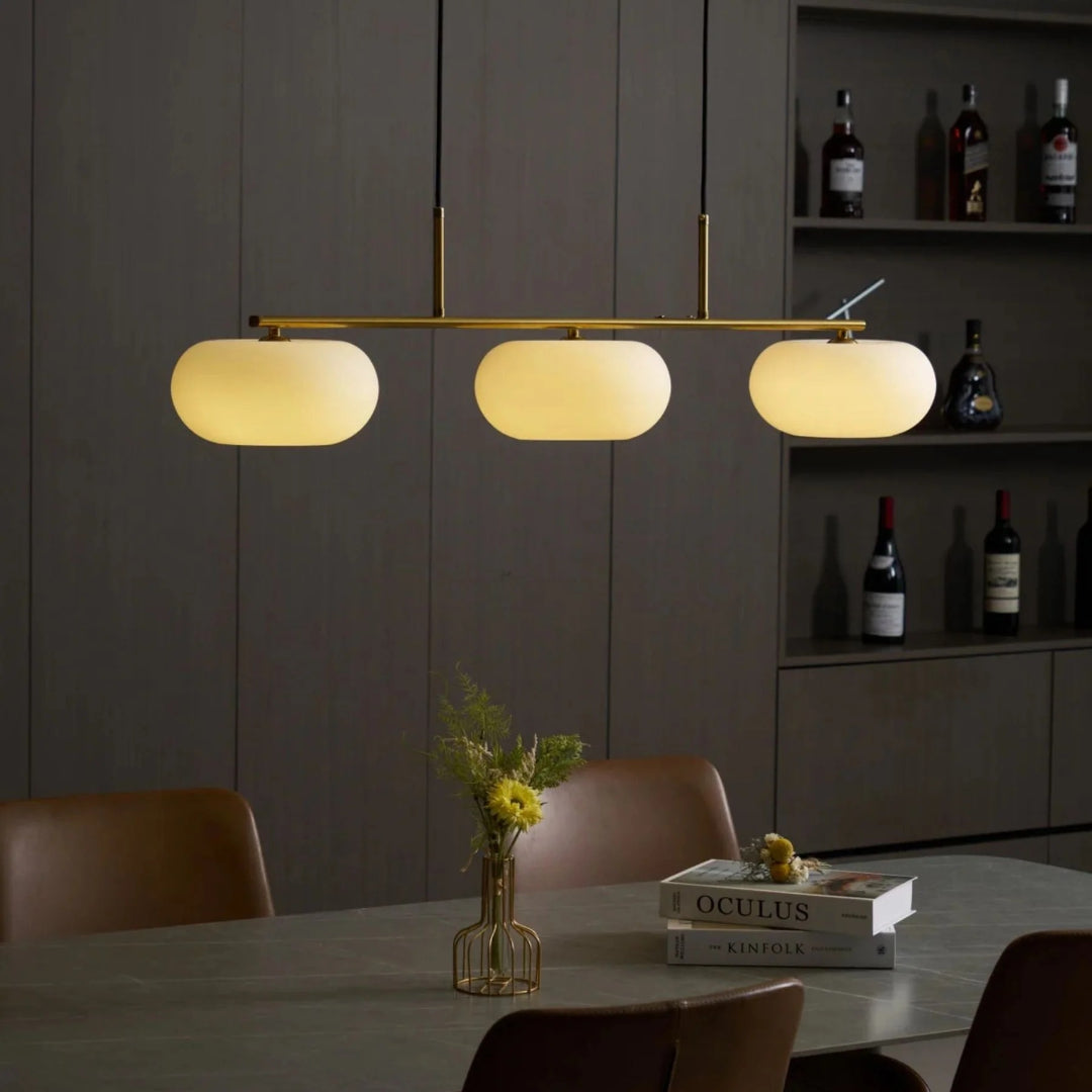 Owalna potrójna lampa wisząca ze szkła – widok produktu 11 | Nuvira Home