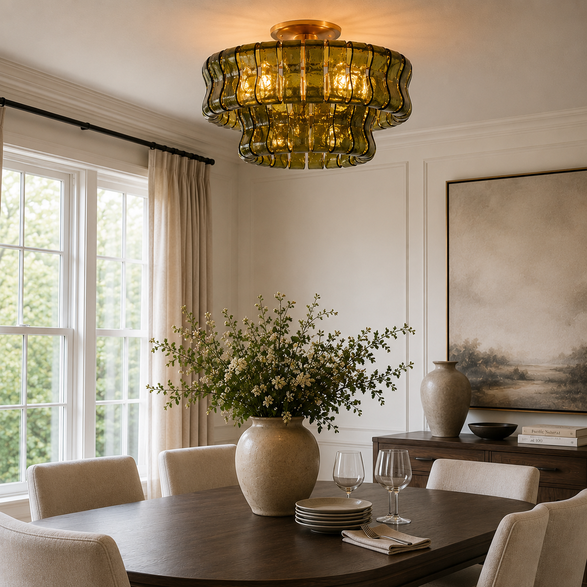 Lampa Sufitowa z Falowanego Szkła – widok produktu 7 | Nuvira Home