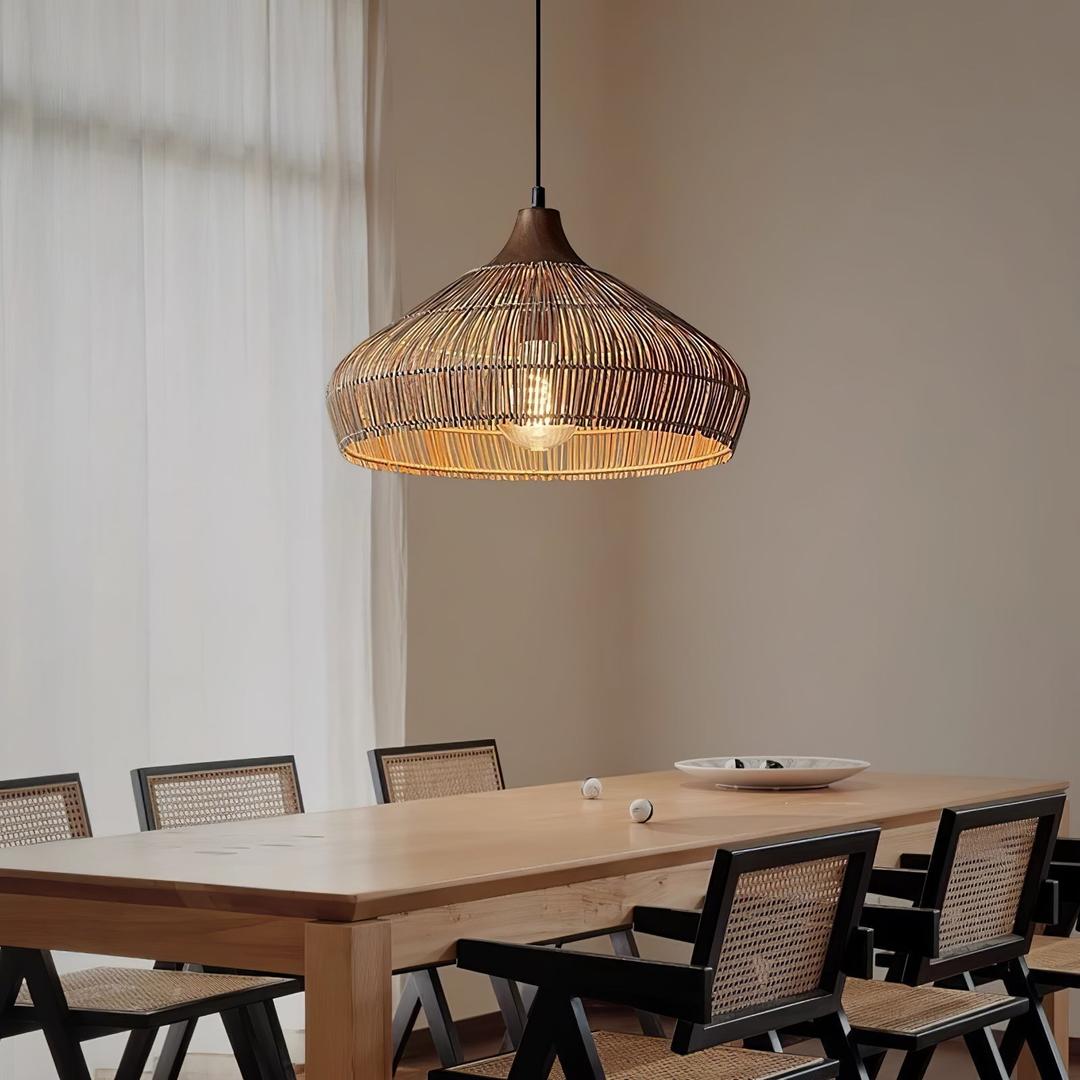 Pleciona Lampa Wisząca Z Rattanu W Stylu Boho – widok produktu 5 | Nuvira Home