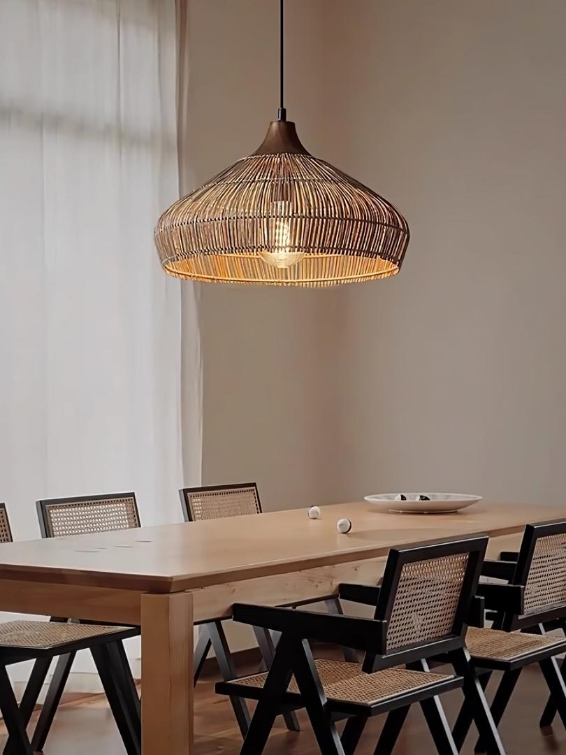 Pleciona Lampa Wisząca Z Rattanu W Stylu Boho – widok produktu 8 | Nuvira Home