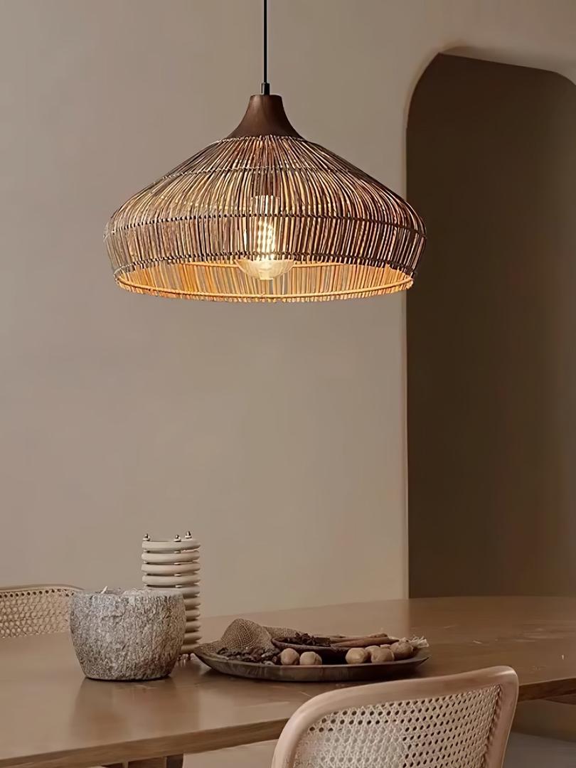 Pleciona Lampa Wisząca Z Rattanu W Stylu Boho – widok produktu 10 | Nuvira Home