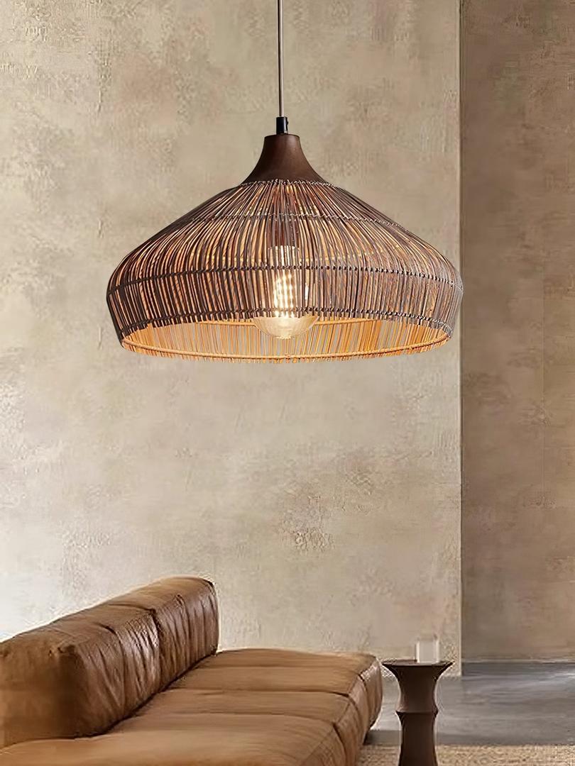 Pleciona Lampa Wisząca Z Rattanu W Stylu Boho – widok produktu 11 | Nuvira Home