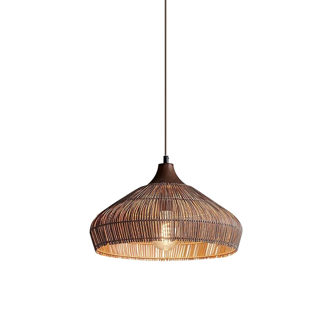 Pleciona Lampa Wisząca Z Rattanu W Stylu Boho – widok produktu 12 | Nuvira Home