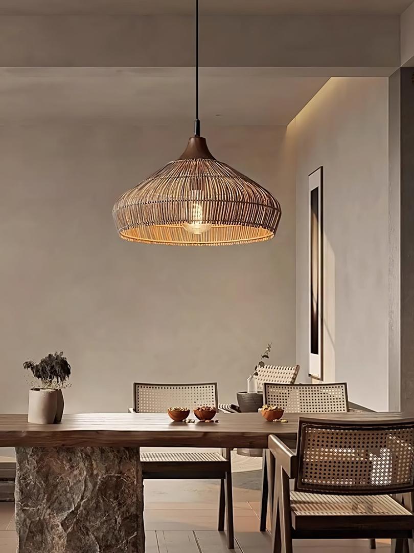 Pleciona Lampa Wisząca Z Rattanu W Stylu Boho – widok produktu 17 | Nuvira Home