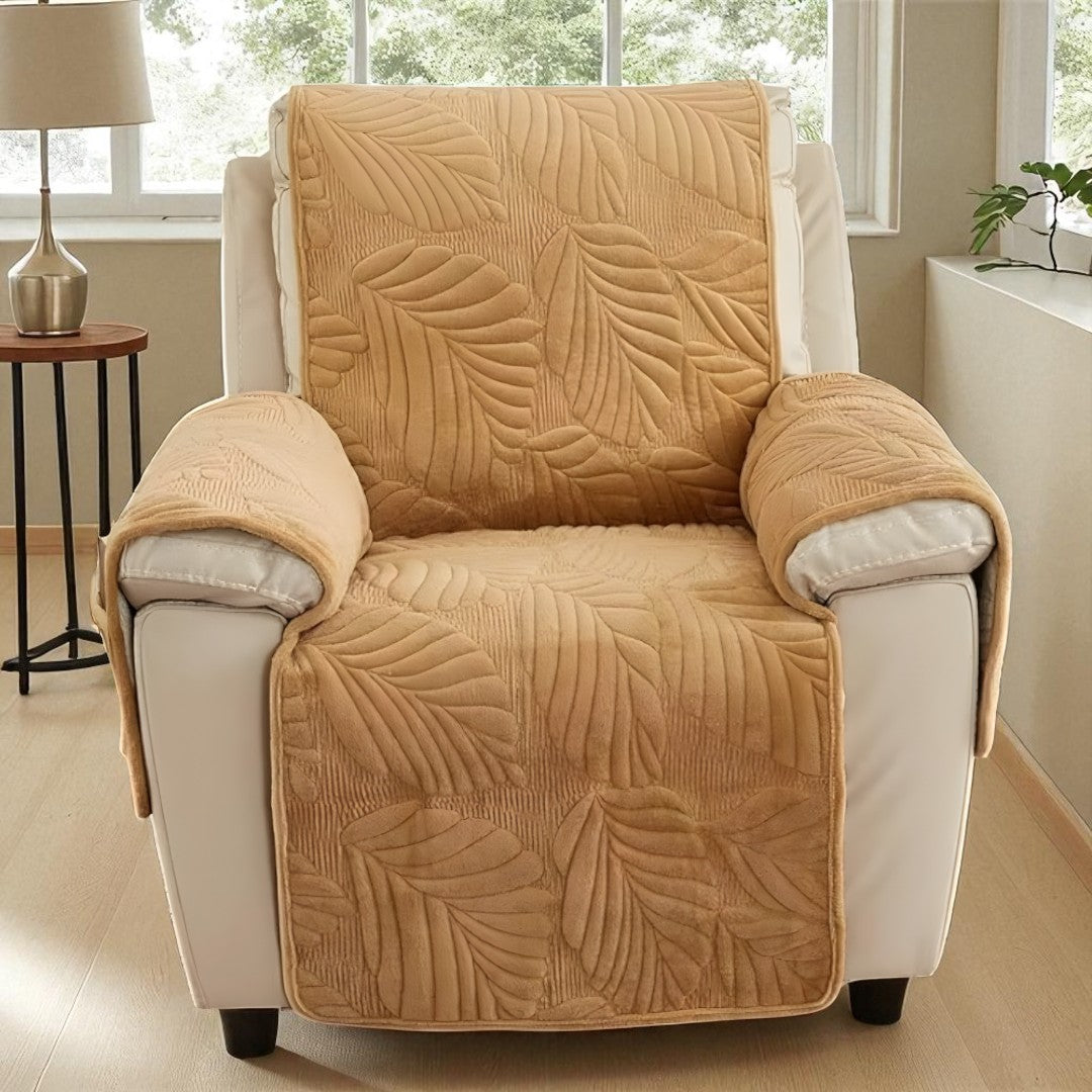 Pokrowiec Na Fotel Z Nadrukiem Liści – Z Bocznym Schowkiem – widok produktu 10 | Nuvira Home