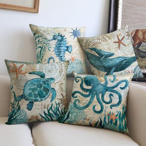 Poszewka na Poduszkę z Motywem Morskim 45x45 cm – widok produktu 1 | Nuvira Home