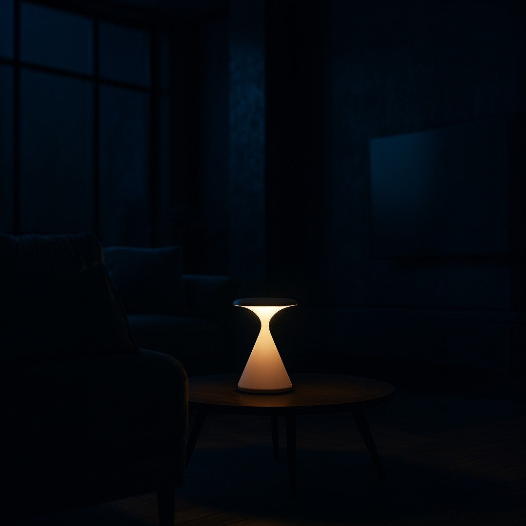 Przenośna Lampa Stołowa W Kształcie Klepsydry – Bezprzewodowa – widok produktu 8 | Nuvira Home