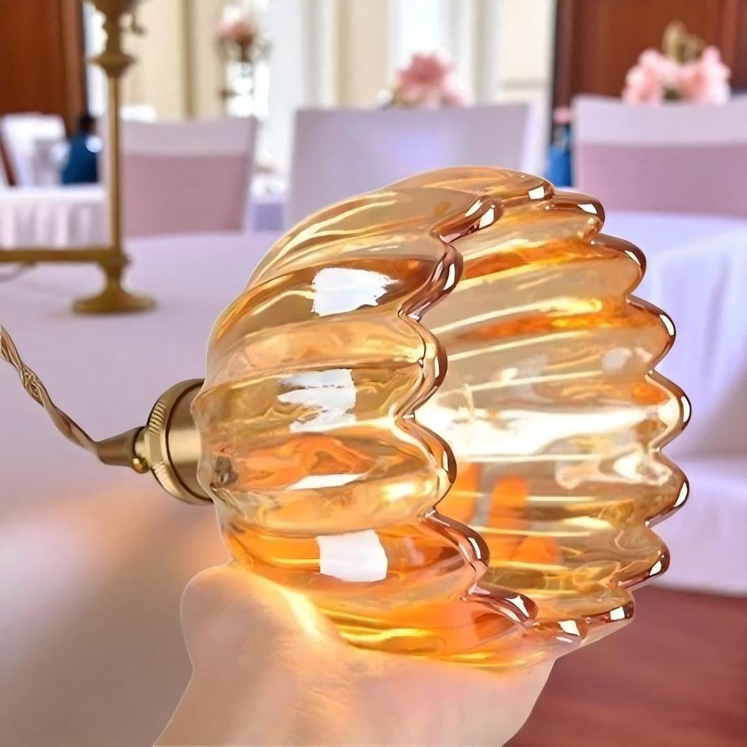 Retro Szklana Lampa Wisząca W Kształcie Kwiatu – Japońska – widok produktu 8 | Nuvira Home