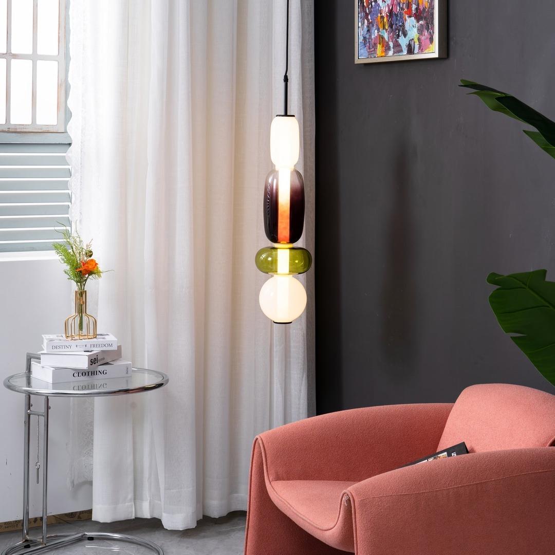 Rzeźbiarska Lampa Wisząca Ze Szkła Do Nowoczesnych Wnętrz – widok produktu 11 | Nuvira Home