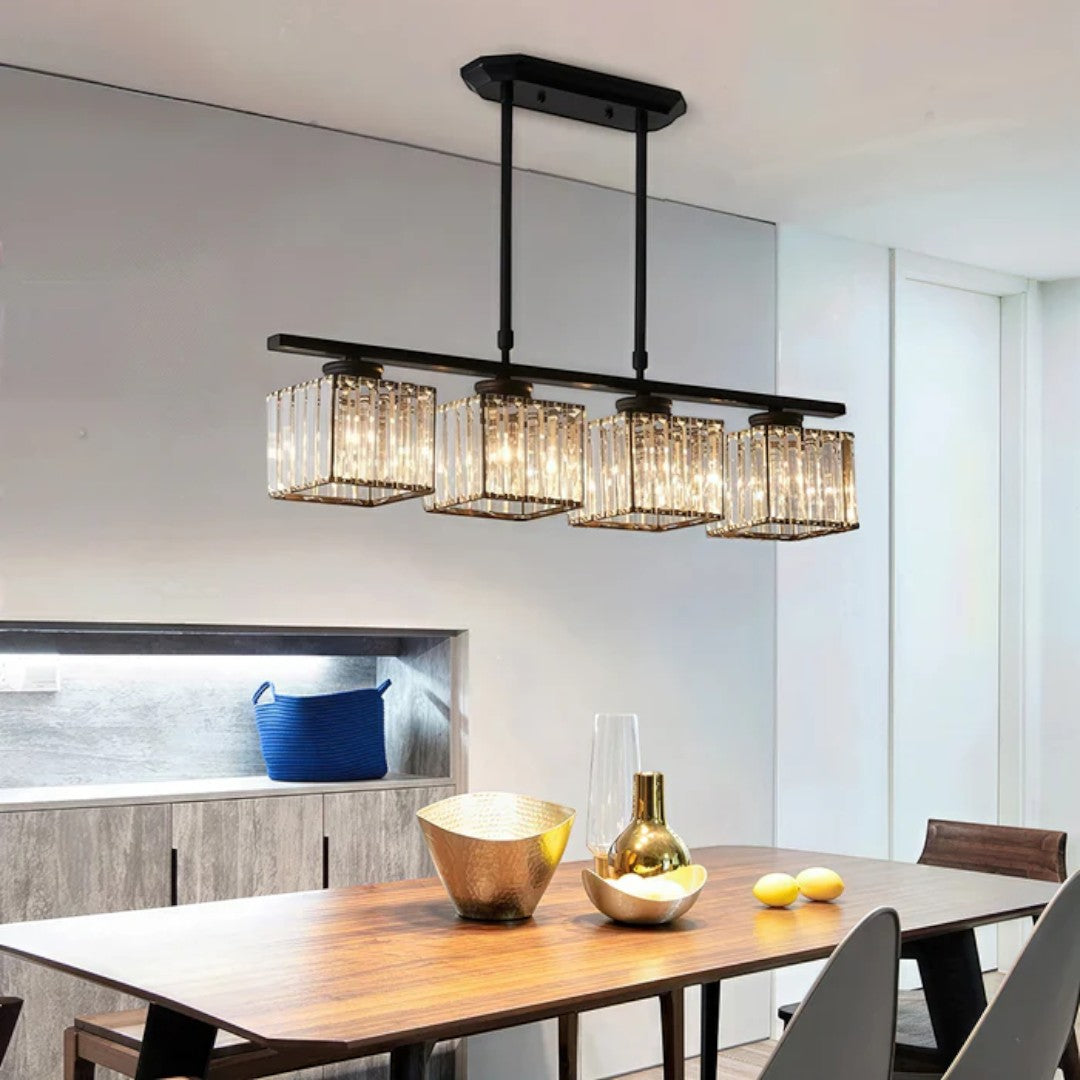 Skandynawska Designerska Lampa Wisząca z Wieloma Źródłami Światła i Długim Szklanym Kloszem – widok produktu 6 | Nuvira Home