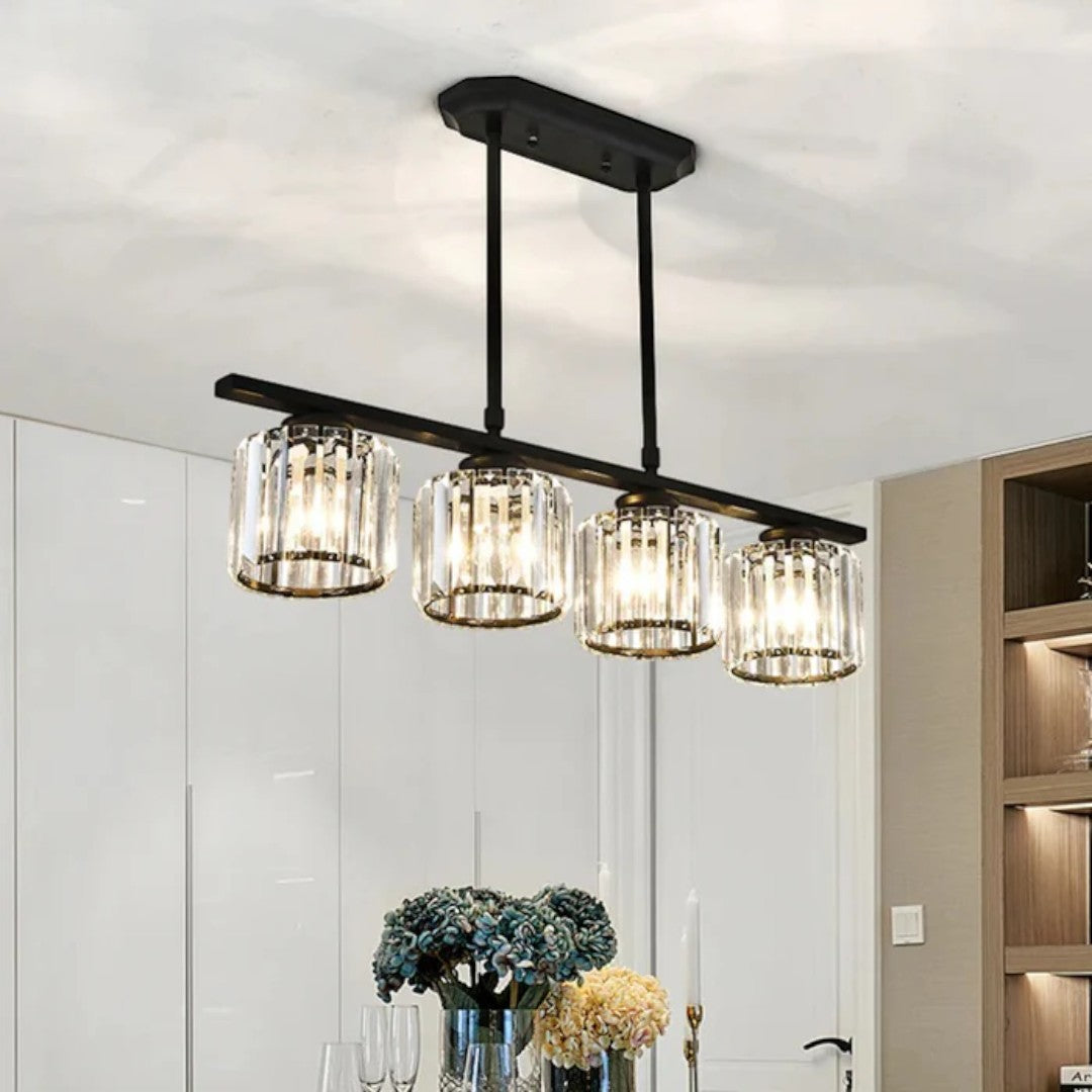 Skandynawska Designerska Lampa Wisząca z Wieloma Źródłami Światła i Długim Szklanym Kloszem – widok produktu 9 | Nuvira Home