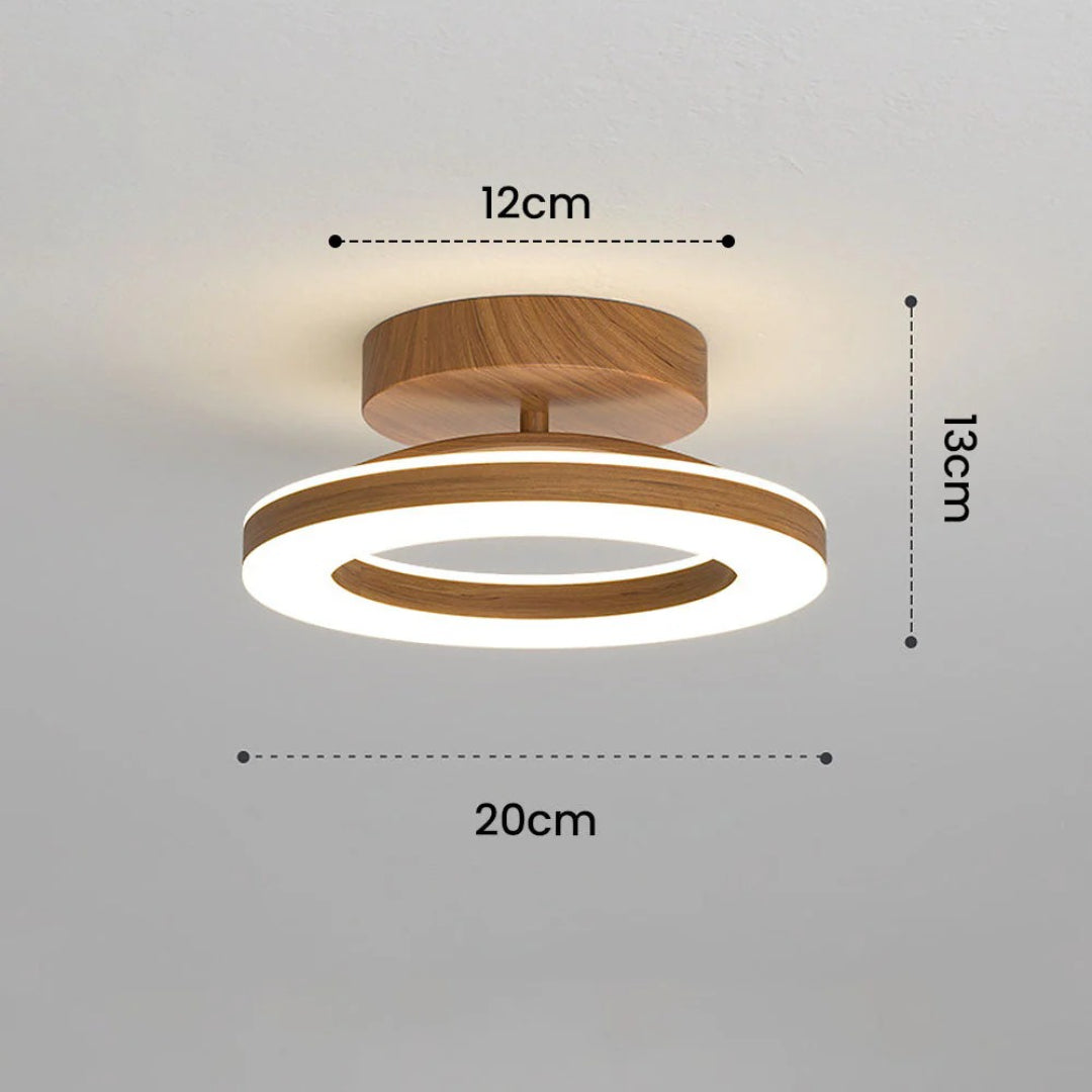 Skandynawska drewniana lampa sufitowa w formie pierścienia – widok produktu 10 | Nuvira Home