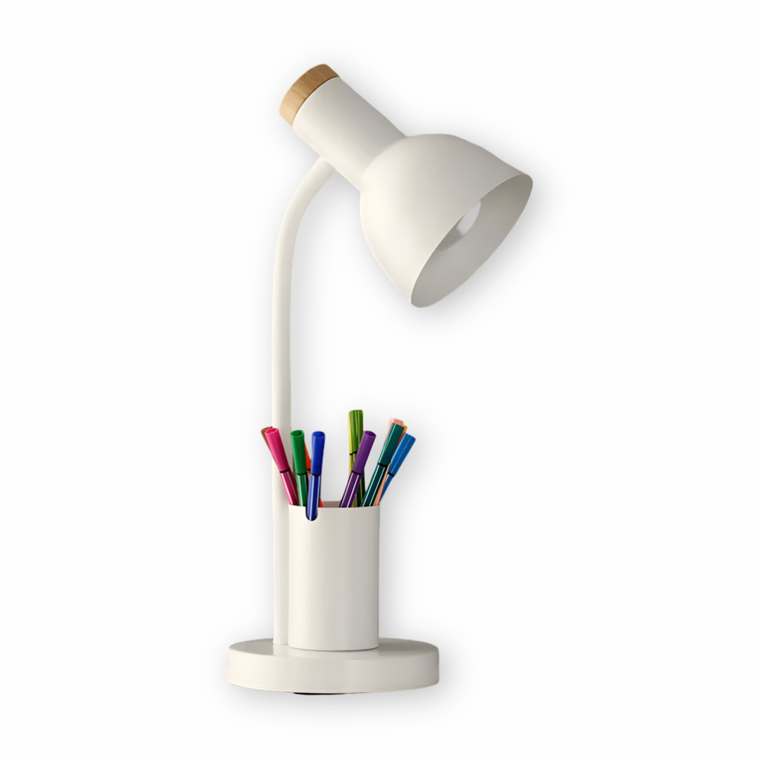 Skandynawska Lampa Stołowa LED – Z Pojemnikiem na Długopisy – widok produktu 10 | Nuvira Home