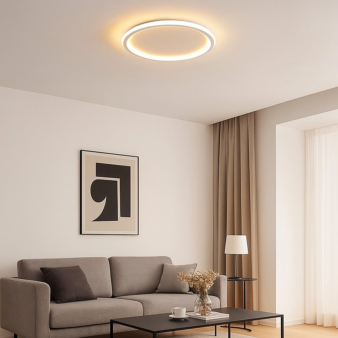 Skandynawska lampa sufitowa okrągła LED – Nowoczesna – widok produktu 2 | Nuvira Home