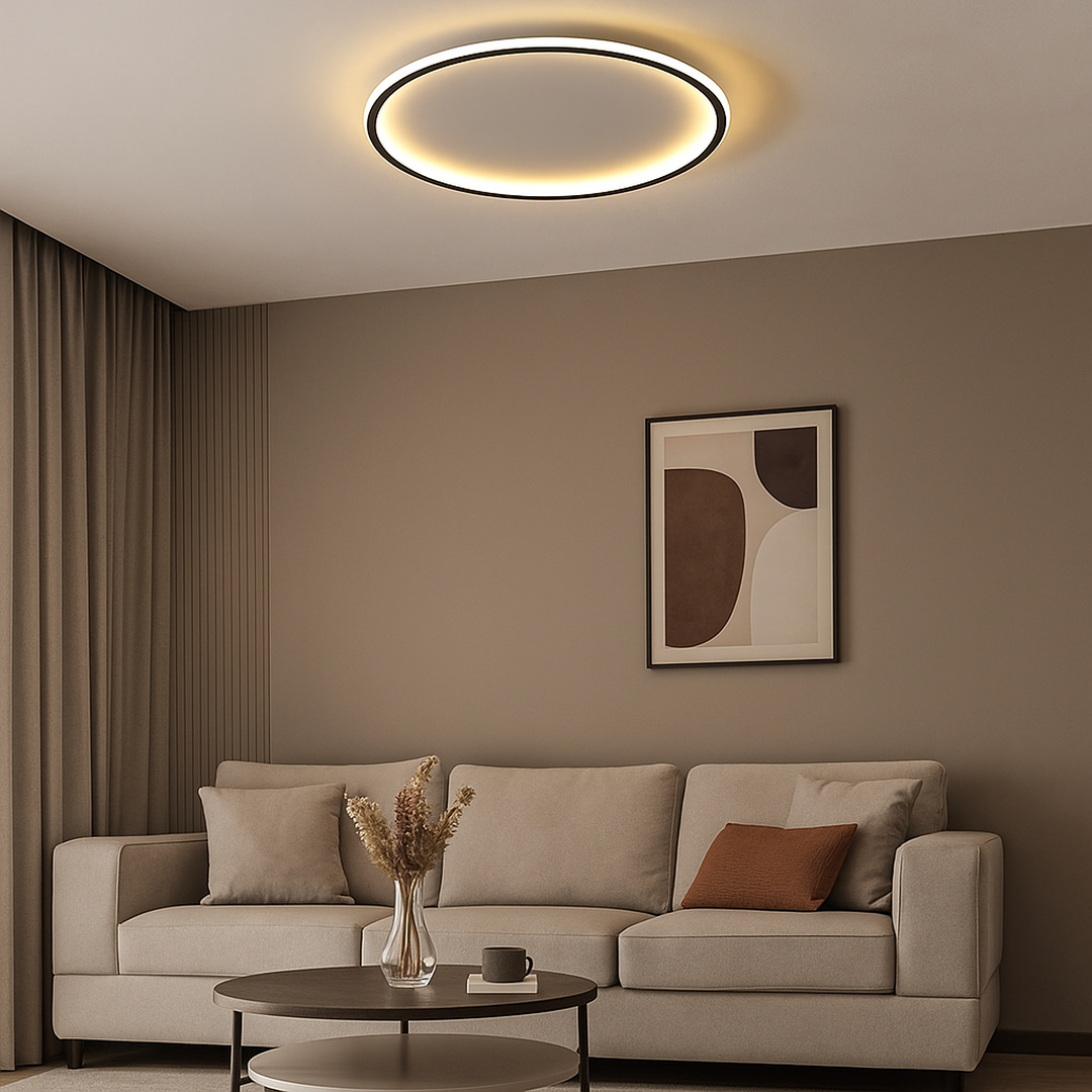 Skandynawska lampa sufitowa okrągła LED – Nowoczesna – widok produktu 3 | Nuvira Home