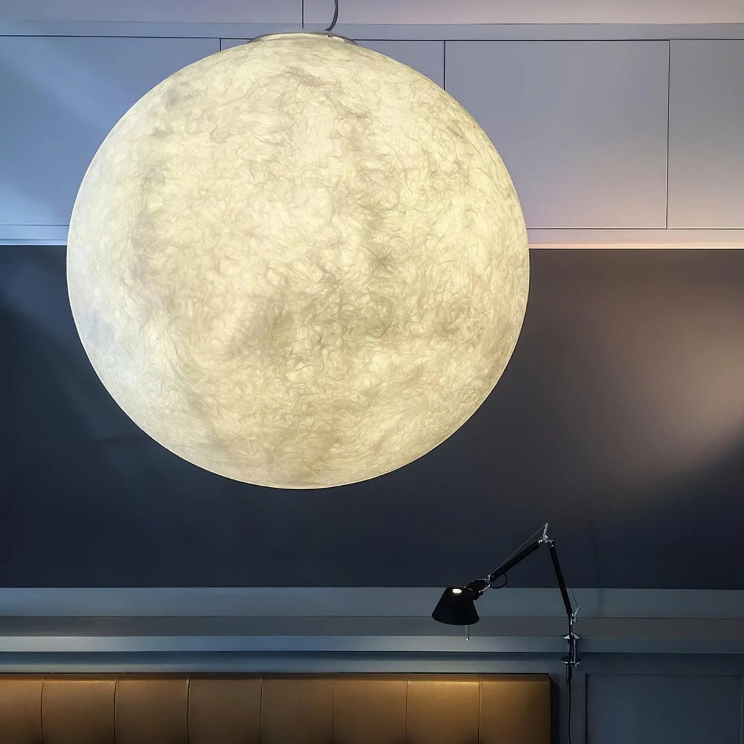 Skandynawska okrągła lampa wisząca Moon – widok produktu 4 | Nuvira Home