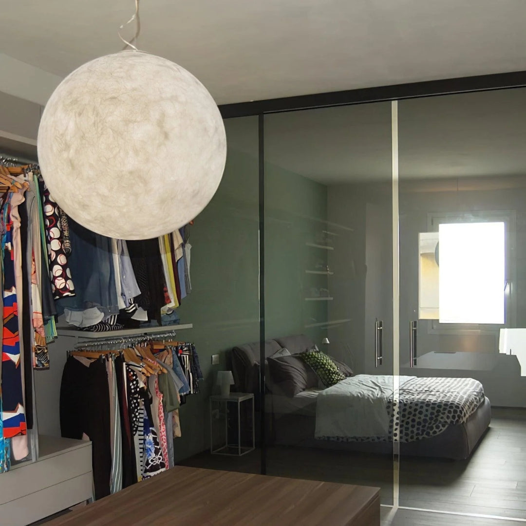Skandynawska okrągła lampa wisząca Moon – widok produktu 13 | Nuvira Home